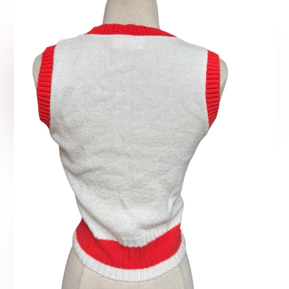 1970s Pandora 100% Orlon Acrylic Drive-In Movie Scene w/Classic Cars Sweater Ves - Picture 4 of 5